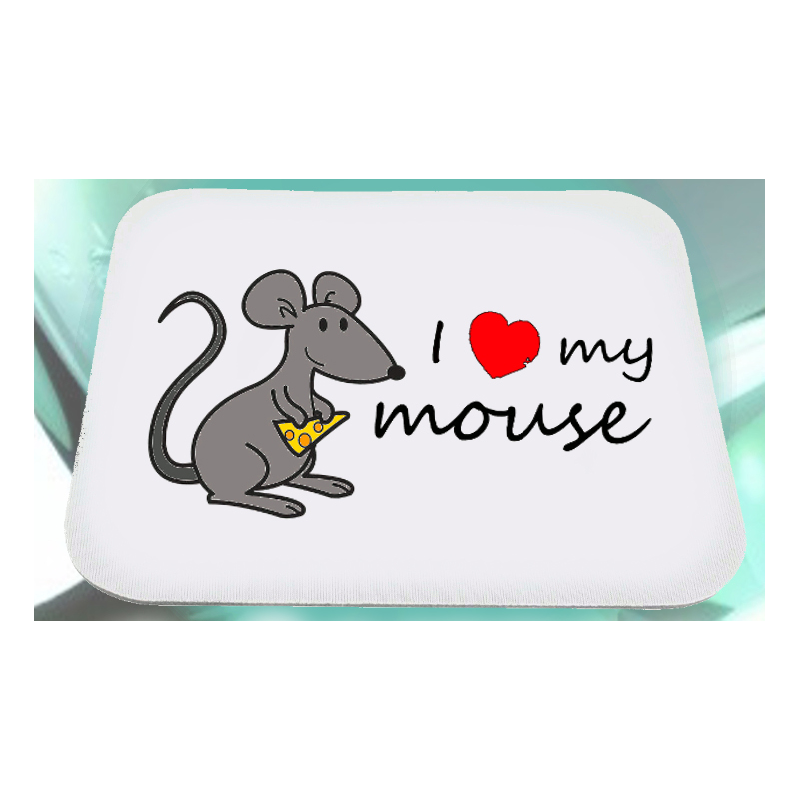 Mousepad con scritta i love my mouse