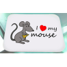 Mousepad con scritta i love my mouse