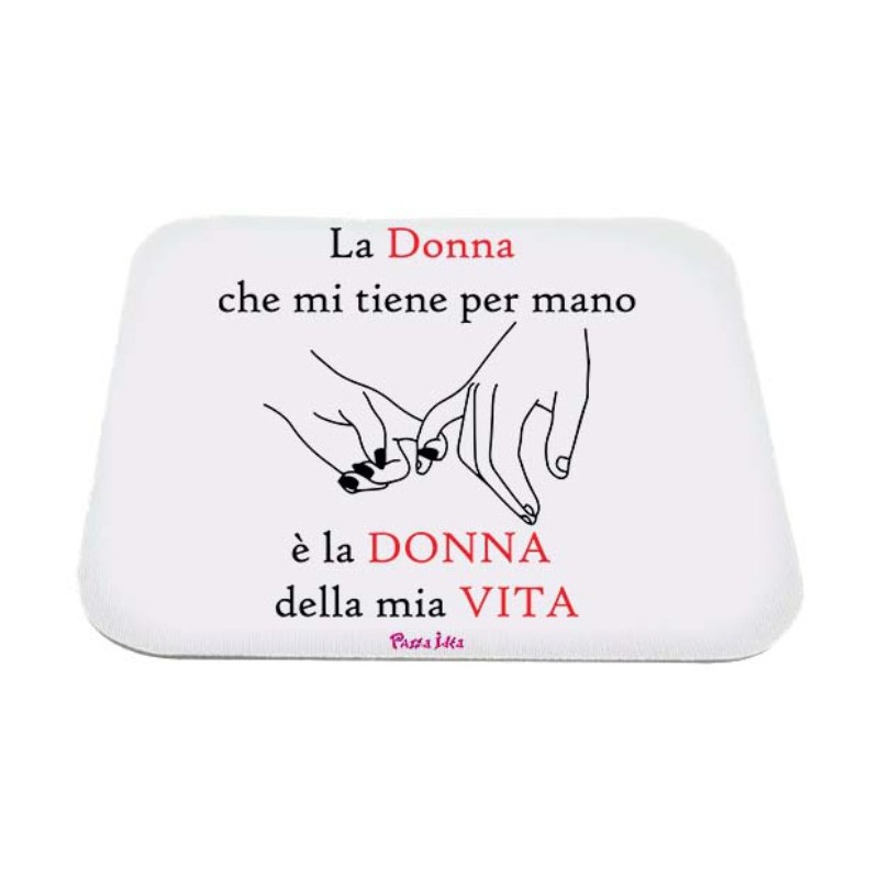 Mousepad rettangolare con stampa la donna che mi tiene per mano festa della donna