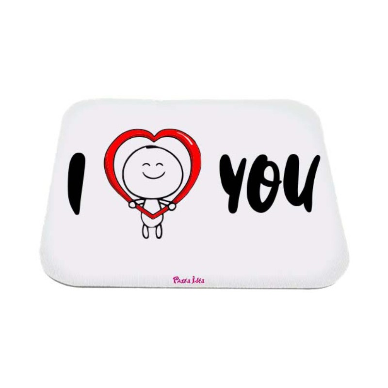 Mousepad rettangolare con stampa san valentino i love you