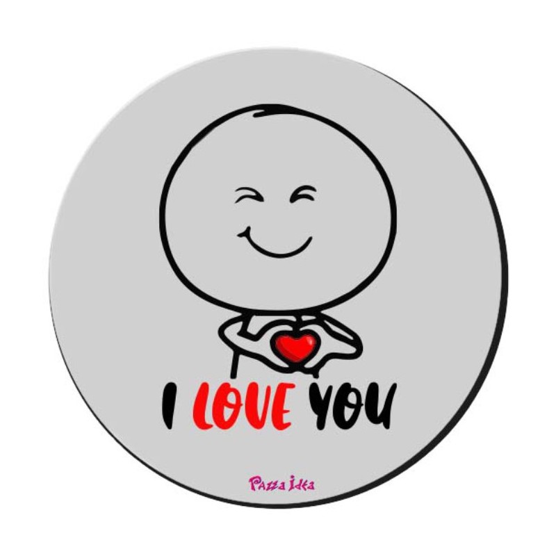 Mousepad rotondo con stampa san valentino i love you