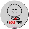 Mousepad rotondo con stampa san valentino i love you