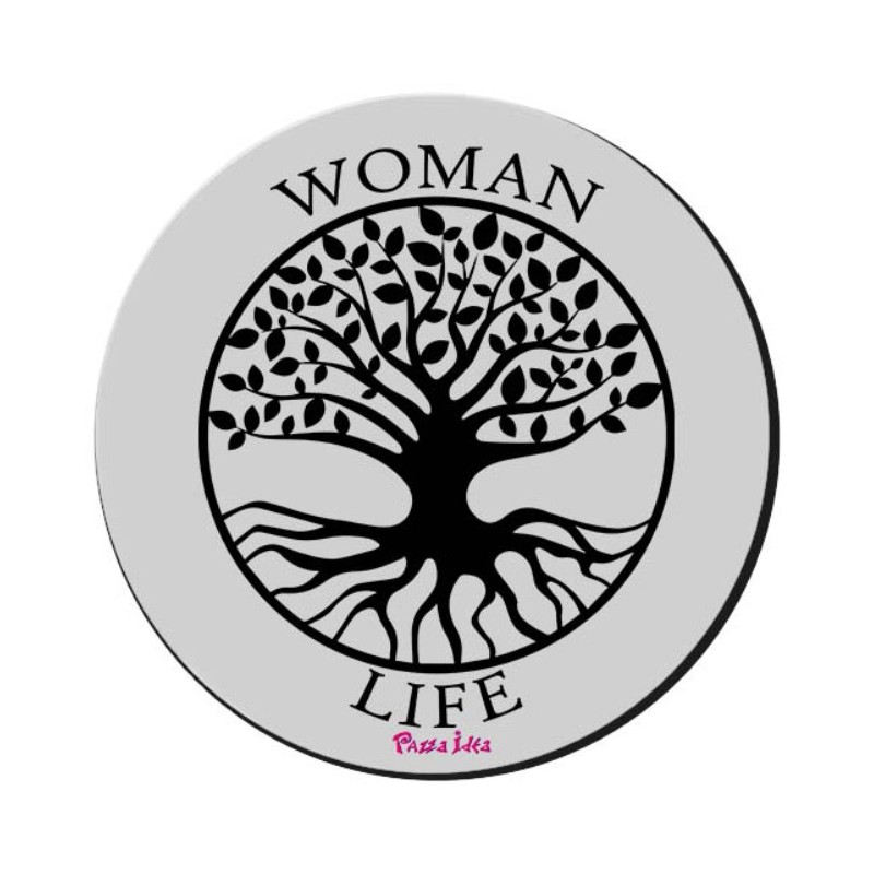 Mousepad rotondo con stampa woman life festa della donna