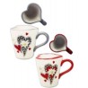 MUG cuore con decoro a rilievo 2 sogg. cm 10 H montagna