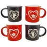 MUG media stelle alpine/cervo in basso rilievo rosso e grigio scuro