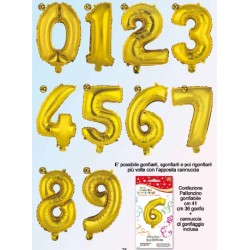 NUMERI GONFIABILI IN FOIL minimo pezzi 10 per soggetto