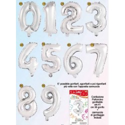 NUMERI GONFIABILI IN FOIL minimo pezzi 10 per soggetto