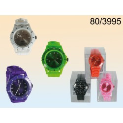 orologio in silicone colours pile incluse in confezione pvc display pezzi 12