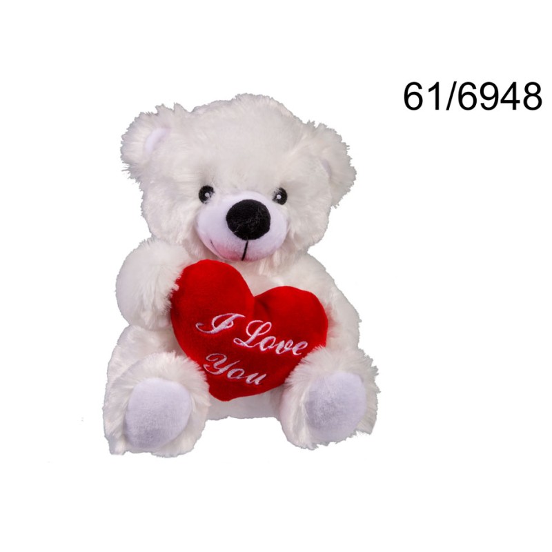 orso in peluche con cuore rosso, I love you, ca. 22cm