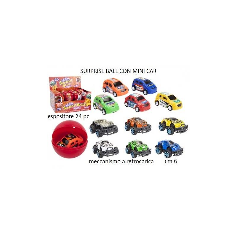 Pallina con sorpresa minicar display 24 pezzi