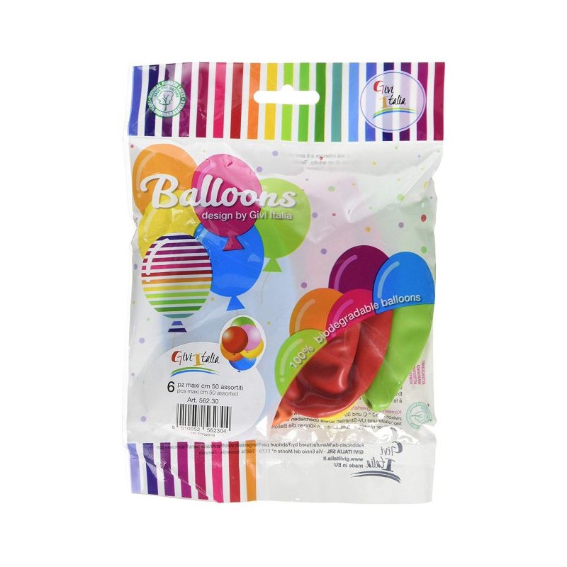 Palloncini colorati  maxi cm 50 assortiti 100% biodegradabili