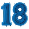 Palloncini mylar a forna di numero 18 cm 102 colore blu metal 40"