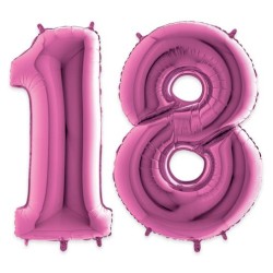 Palloncini mylar numero 18 cm 102 colore fuxia 40"