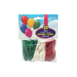 Palloncini pegaso medium tricolore binco rosso verde confezione da 20 pezzi