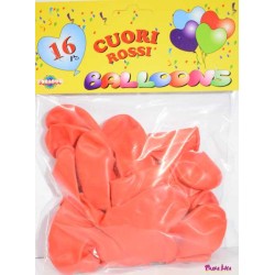 palloncini rossi a forma di cuore confezione da 16 pezzi large tobacco