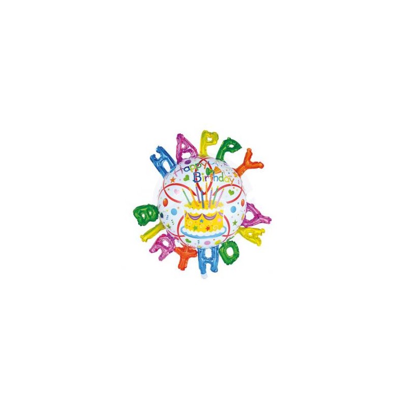 Pallone happy birthday gonfiabile ad elio o aria cm 93x78