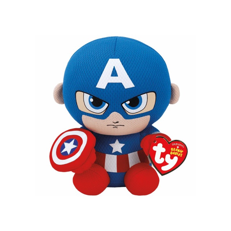 PELUCHE TY MARVEL CAPTAIN AMERICA 20 CM