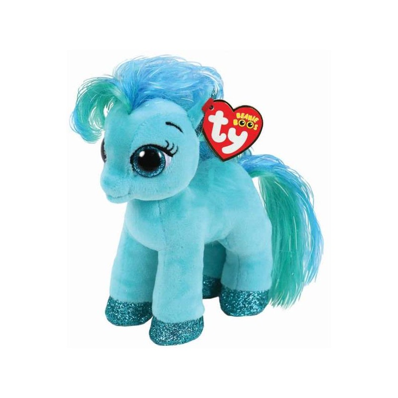 peluche ty poni azzurro beanie boos cm 18