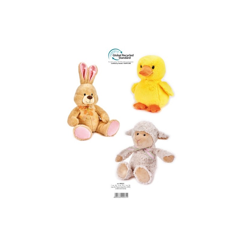 Peluche venturelli cm 30 medio  assortiti papera, coniglio, agnello