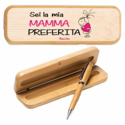 Penna con scatola in legno...