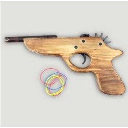 Pistola in legno spara elastici cm 25