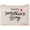 Pochette 20x15 con chiusura a zip con stampa happy mother's day festa della mamma