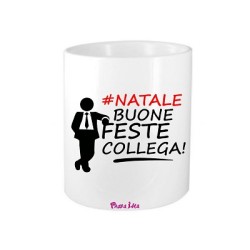 porta penne in ceramica natale con dedica al collega