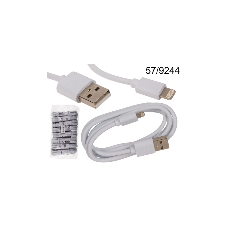 57/9244 - Cavo USB bianco per iPhone, L: ca. 1 m, 8 pz. in busta di plastica, ricambio per art. 57/9240EAN 4029811424160