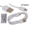 57/9244 - Cavo USB bianco per iPhone, L: ca. 1 m, 8 pz. in busta di plastica, ricambio per art. 57/9240EAN 4029811424160