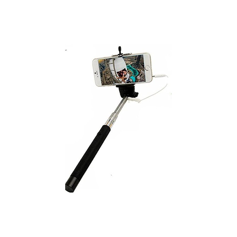 portacellulare estendibile , selfie stick con spina 3,5 mm , ca. 82cm , 12 pz, per display