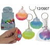 Portachiavi in metallo Squeeze-Conchiglia con perla, ca 5 cm, 4 colori ass., 24 pz per display,