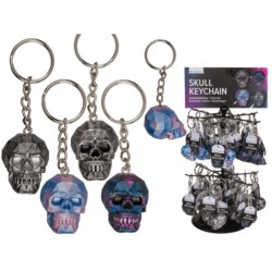 Portachiavi in metallo, Metallic Skull, ca. 4 cm,4 assortiti, 60 pz per displayIL PREZZO SI INTENDE CAD UNO