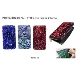 portafoglio donna con paillettes cm 19x11