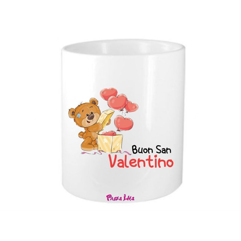 portapenne in ceramica cm 10x9 san valentino con scritta buon san valentino