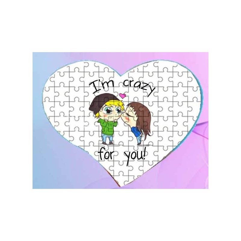 Puzzle cuore i'm crazy for you ! cm 20x20