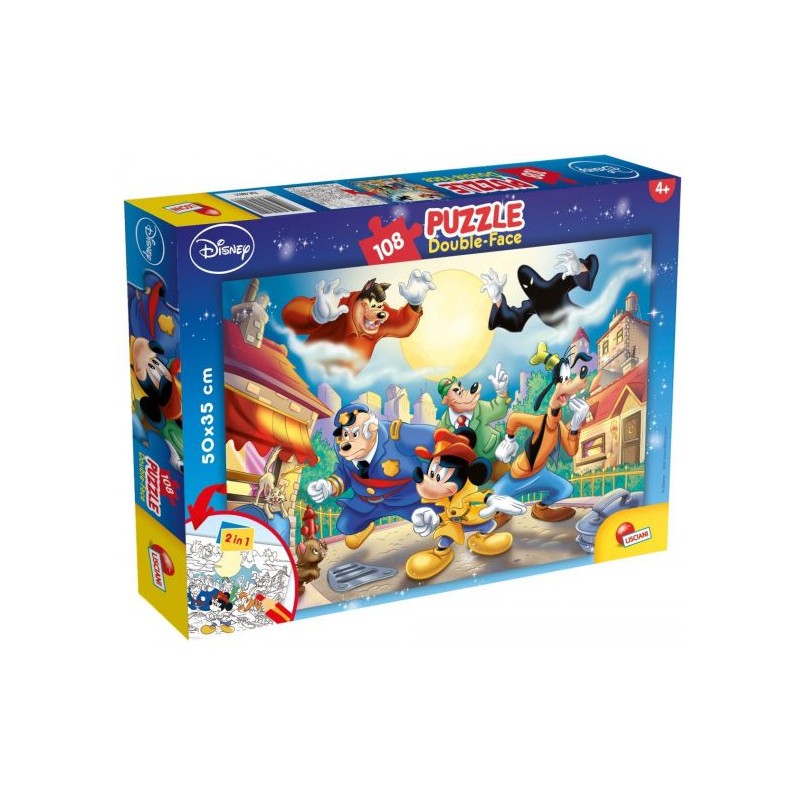 Puzzle topolino double face 108 pezzi cm 50x35