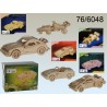 76/6048 - Puzzle 3D in legno naturale, Automobili, ca 4 x 15 cm,  4 ass., 20 pz. per displayEAN 4029811194544