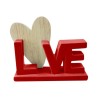 SCRITTA LOVE IN CERAMICA E CUORE IN LEGNO ORDINE MINIMO 2 PZ.