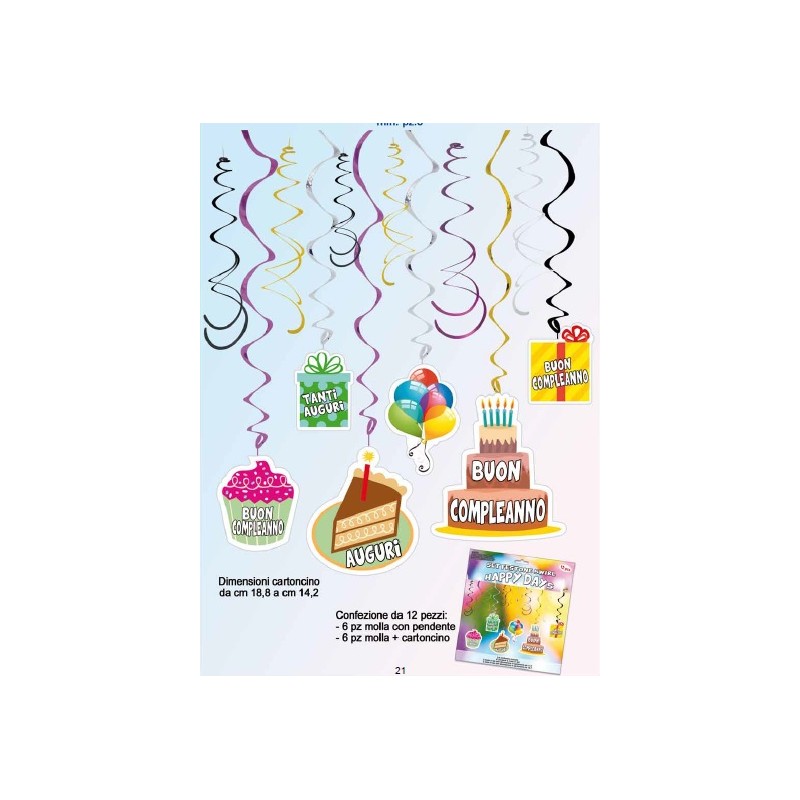 SET 12 SWIRL COMPLEANNO minimo pezzi 6