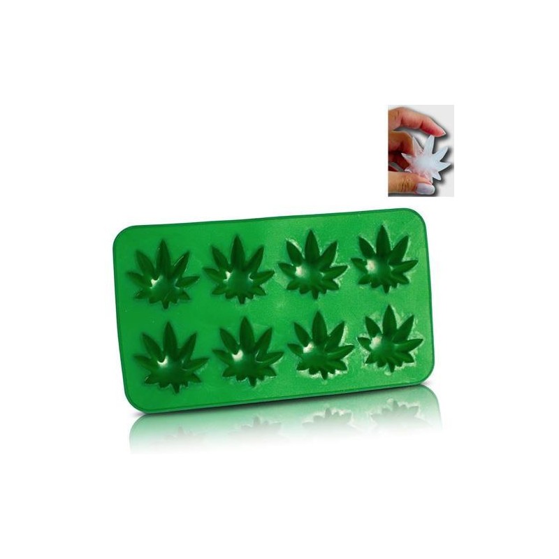 79/5109 - Forma per cubetti di ghiaccio, Cannabis, per 8 cubetti, in sacchetto di plastica con header card