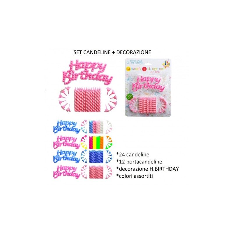 SET CANDELINE E DECORAZIONE HAPPY BIRTHDAY