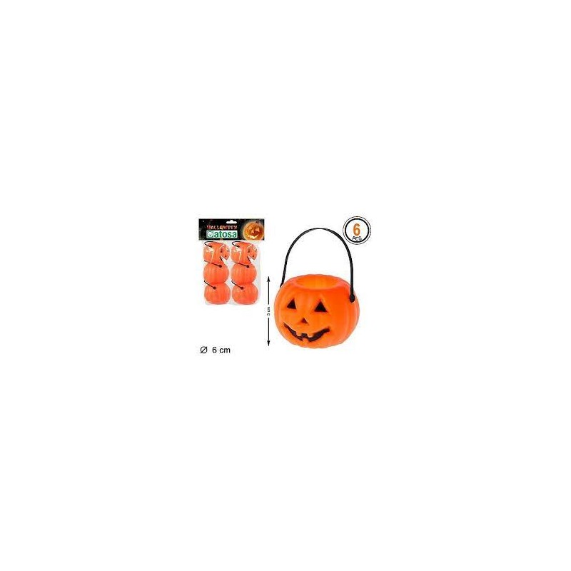 set con 6 mini pentoline zucca halloween