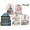 830353 - Sfera glitter in poliresina, Marittima, ca. 6 x 5 cm, 4 ass., 12 pz per display, 3456/PALEAN 4029811417186