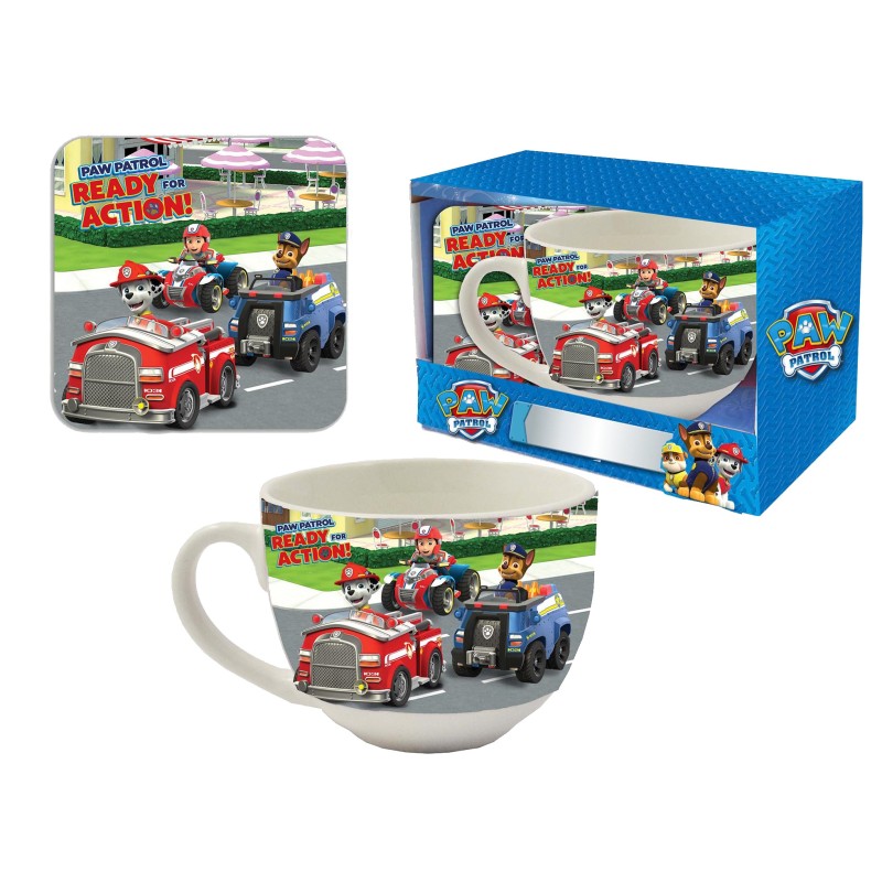 set tazza+sottobicchiere paw patrol