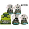 Sfera glitter in poliresina, Panda, su base decorativa in bambù, ca. 6 x 5 cm, 4 ass., 12 pz per display, EAN 4029811417209