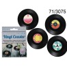 Sottopiatto vinile, Disco, D: ca. 11 cm, 4 ass., set da 4 in confezione con headercard,EAN 4029811353729