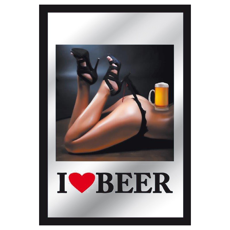 SPECCHIO I LOVE BEER CM 20X30 CON CORNICE