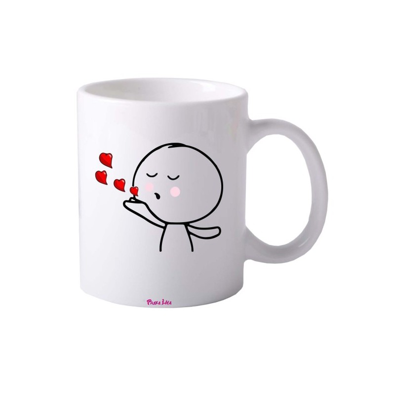 Tazza mug in ceramica 8x10 con stampa san valentino bacio cuori