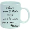 Tazza mug in ceramica cm 10x8 con frase " Dolce come il Miele Duro come la roccia sei il mioNonno "