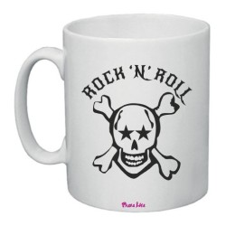 Tazza mug in ceramica cm 8x10 con stampa teschio rock 'n' roll